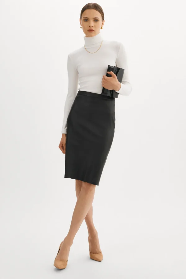 LAMARQUE Skirts | AVANA | Leather Pencil Skirt Black