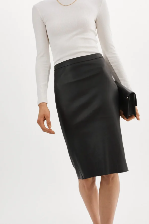 LAMARQUE Skirts | AVANA | Leather Pencil Skirt Black