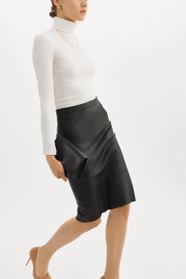 LAMARQUE Skirts | AVANA | Leather Pencil Skirt Black
