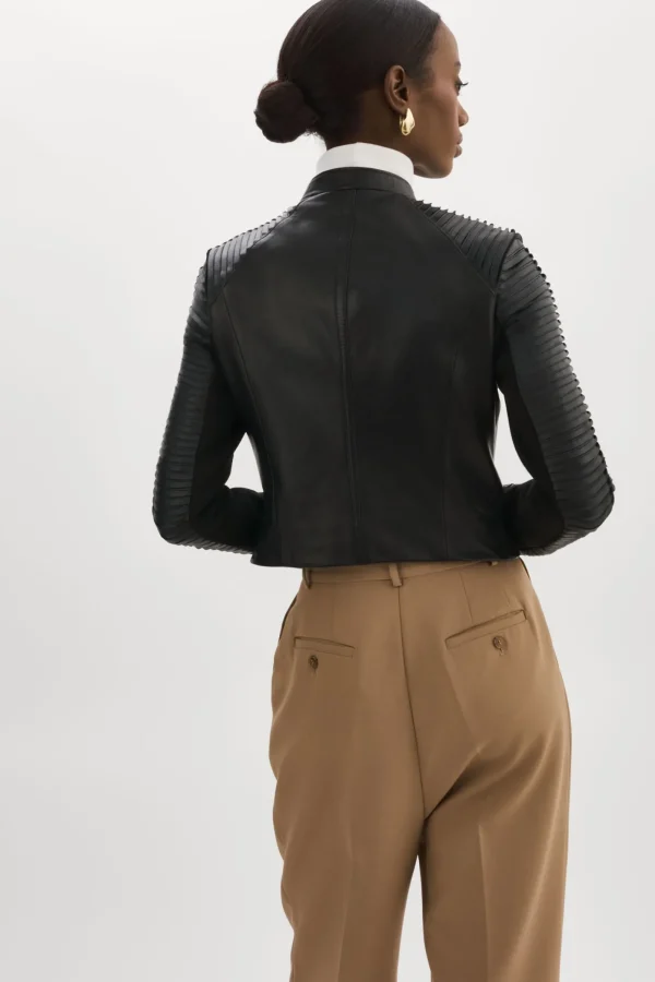 LAMARQUE Leather Jackets | AZRA GOLD | Leather Biker Jacket Black