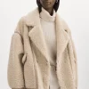LAMARQUE Coats&Jackets | BADU | Oversized Faux Shearling Jacket Beige