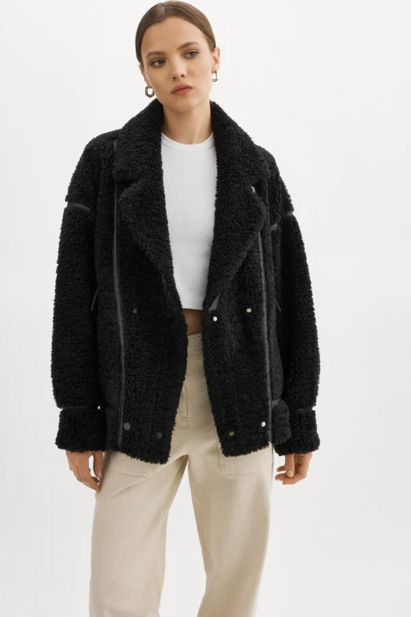 LAMARQUE Coats&Jackets | BADU | Oversized Faux Shearling Jacket Black