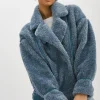 LAMARQUE Coats&Jackets | BADU | Oversized Faux Shearling Jacket Dusty Blue