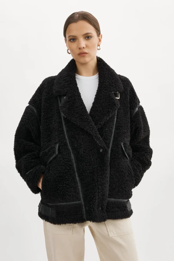LAMARQUE Coats&Jackets | BADU | Oversized Faux Shearling Jacket Black
