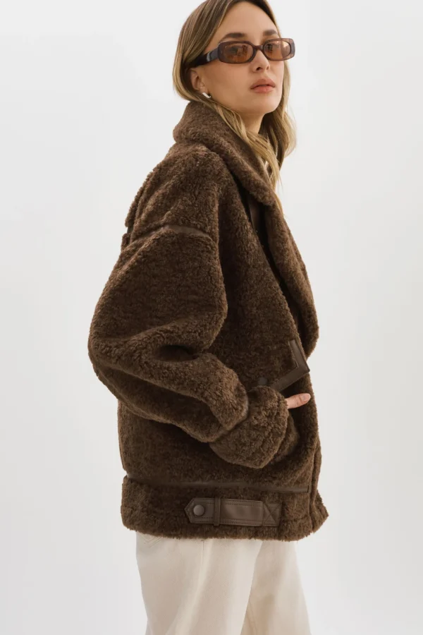 LAMARQUE Coats&Jackets | BADU | Oversized Faux Shearling Jacket Brown
