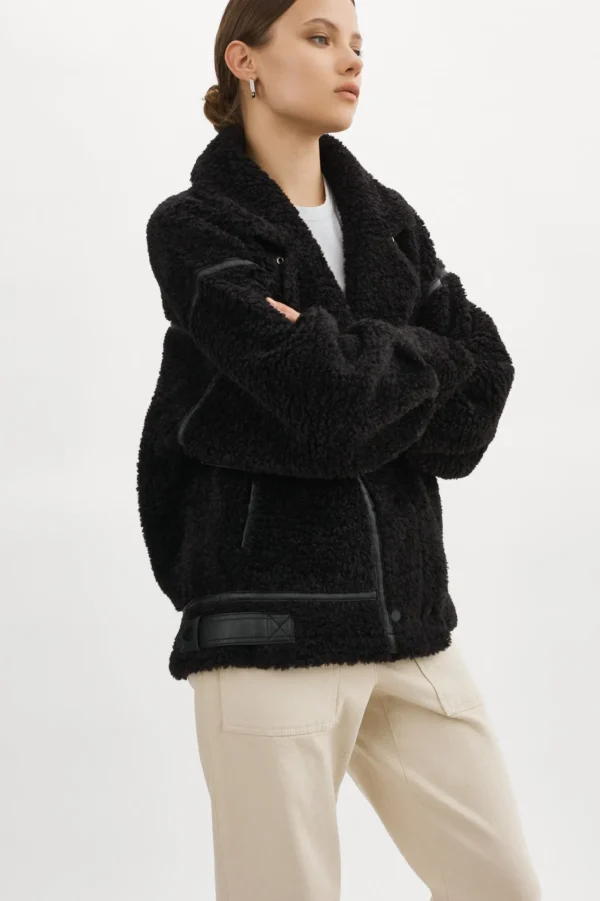 LAMARQUE Coats&Jackets | BADU | Oversized Faux Shearling Jacket Black