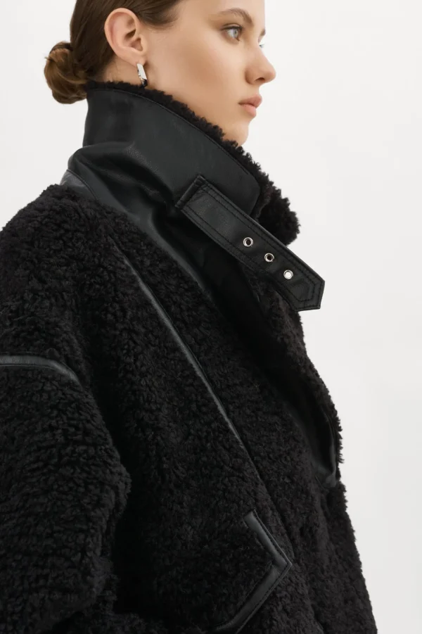 LAMARQUE Coats&Jackets | BADU | Oversized Faux Shearling Jacket Black
