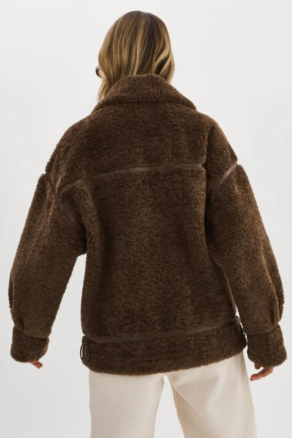 LAMARQUE Coats&Jackets | BADU | Oversized Faux Shearling Jacket Brown