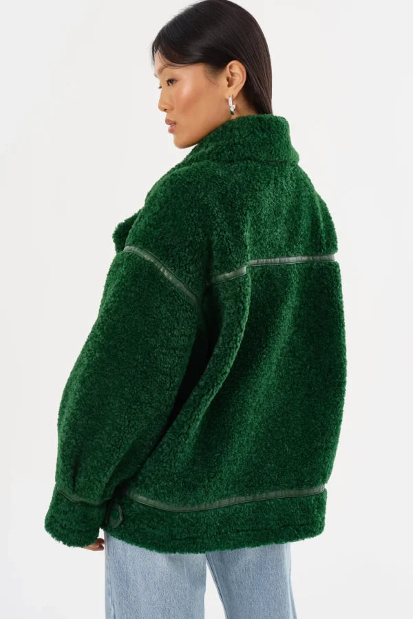 LAMARQUE Coats&Jackets | BADU | Oversized Faux Shearling Jacket Green