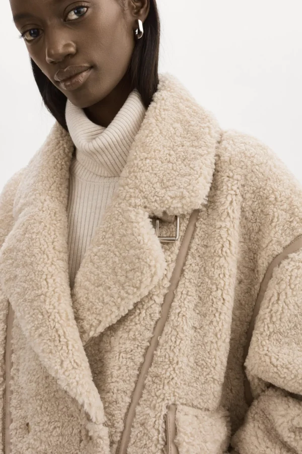 LAMARQUE Coats&Jackets | BADU | Oversized Faux Shearling Jacket Beige