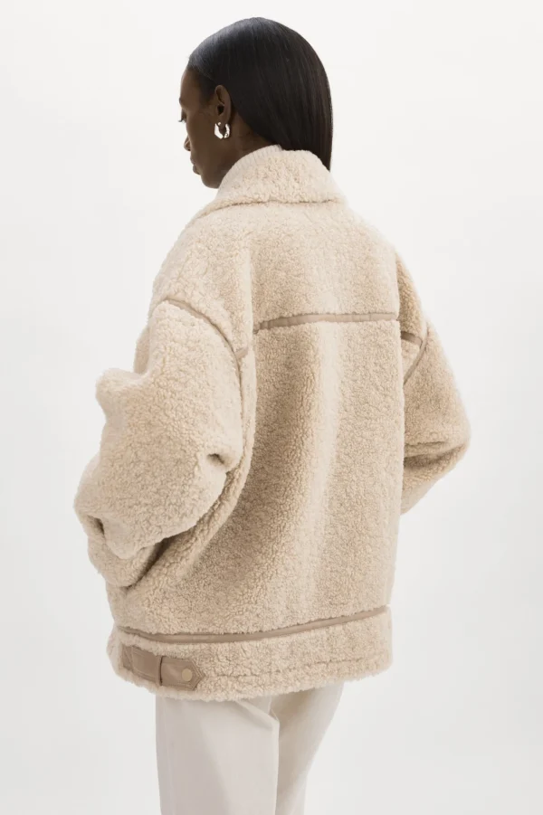 LAMARQUE Coats&Jackets | BADU | Oversized Faux Shearling Jacket Beige