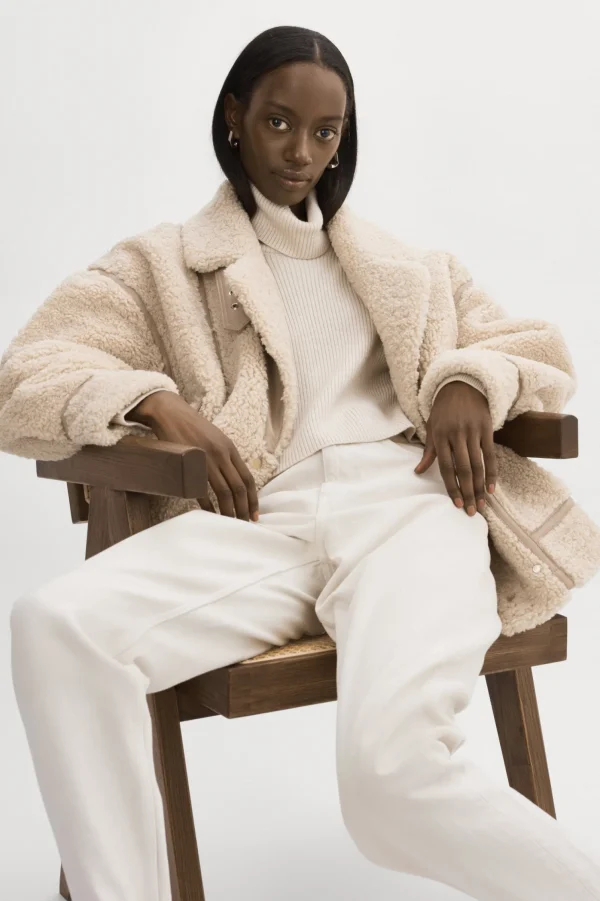 LAMARQUE Coats&Jackets | BADU | Oversized Faux Shearling Jacket Beige