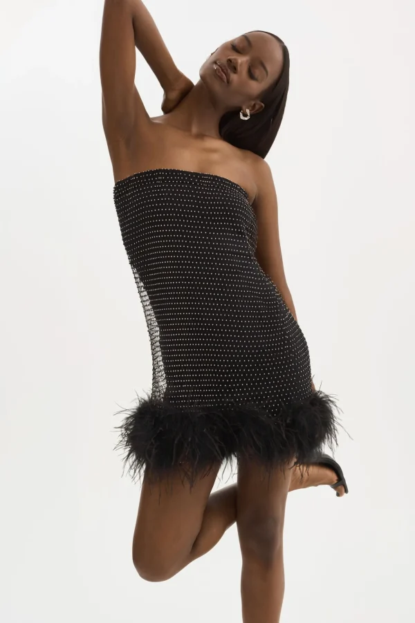 LAMARQUE Dresses | Skirts | BARETA | Rhinestone Tube Black