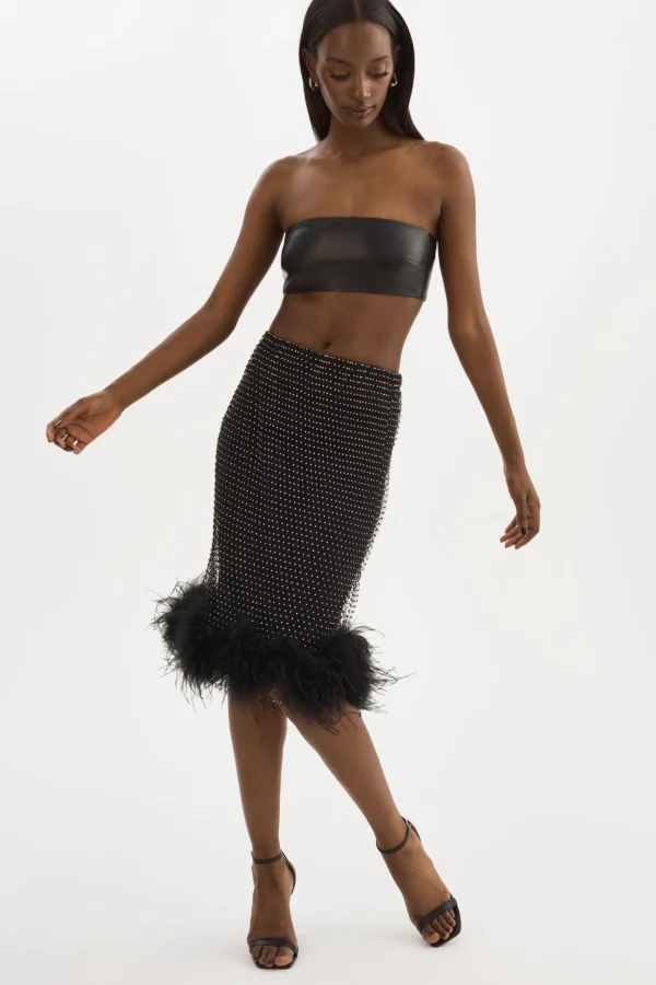 LAMARQUE Dresses | Skirts | BARETA | Rhinestone Tube Black