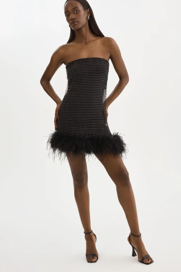 LAMARQUE Dresses | Skirts | BARETA | Rhinestone Tube Black