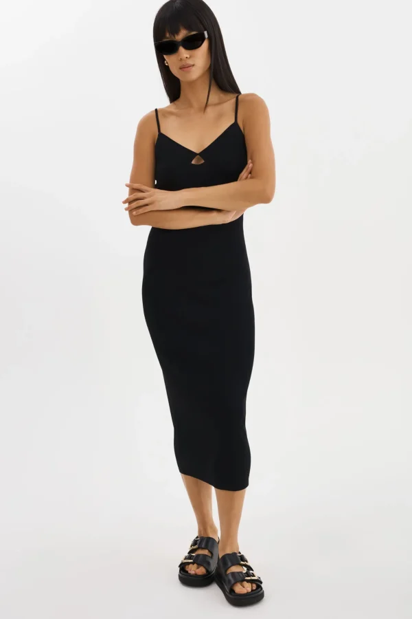 LAMARQUE Dresses | BETTINA | Rib Knit Dress Black