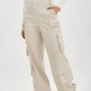 LAMARQUE Pants&Shorts | BOBBI | Faux Leather Cargo Pants Bone
