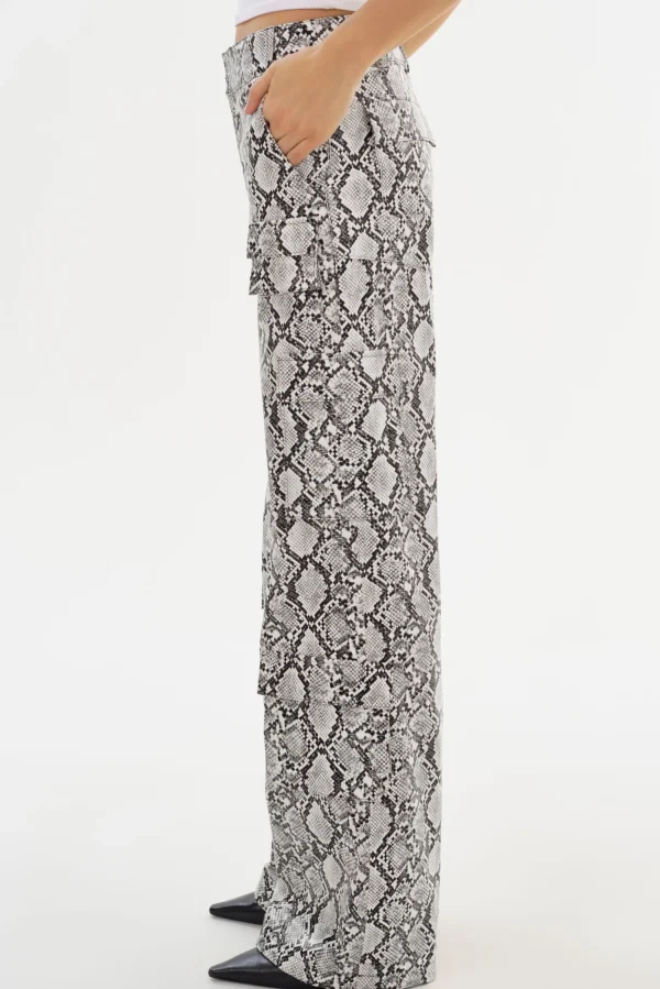 LAMARQUE Pants&Shorts | BOBBI | Faux Leather Cargo Pants Python Print
