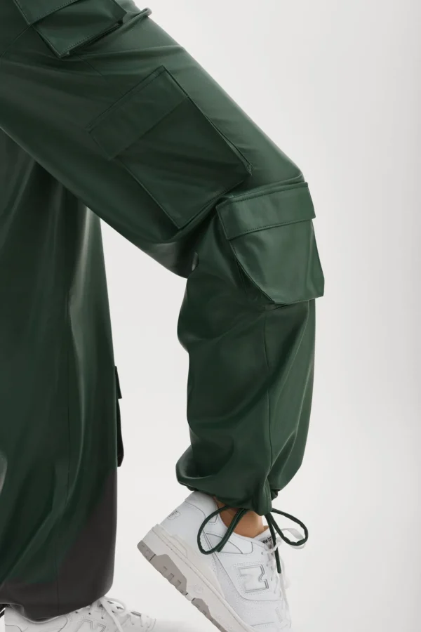 LAMARQUE Pants&Shorts | BOBBI | Faux Leather Cargo Pants Alpine Green