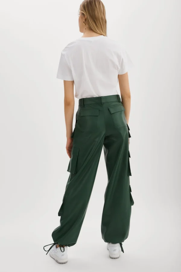 LAMARQUE Pants&Shorts | BOBBI | Faux Leather Cargo Pants Alpine Green