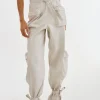 LAMARQUE Pants&Shorts | BRAXTON | Faux Leather Cargo Pants Bone