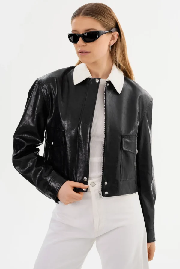 LAMARQUE Coats&Jackets | Leather Jackets | BRAYLIN | Faux Leather Jacket Black