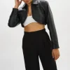 LAMARQUE Leather Jackets | BRIELLE | Cropped Leather Jacket Black