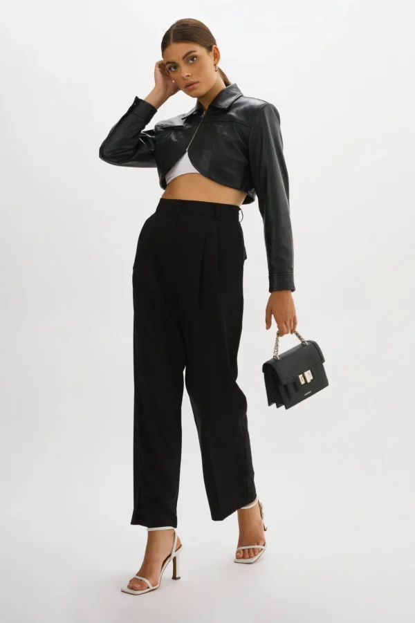 LAMARQUE Leather Jackets | BRIELLE | Cropped Leather Jacket Black
