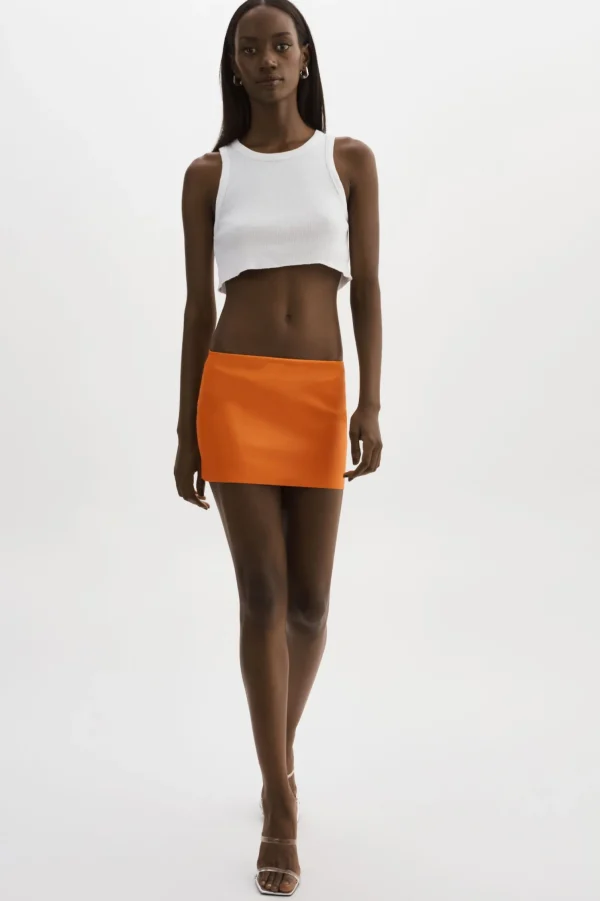 LAMARQUE Skirts | BRISSA | Leather Micro Mini Skirt Tangerine