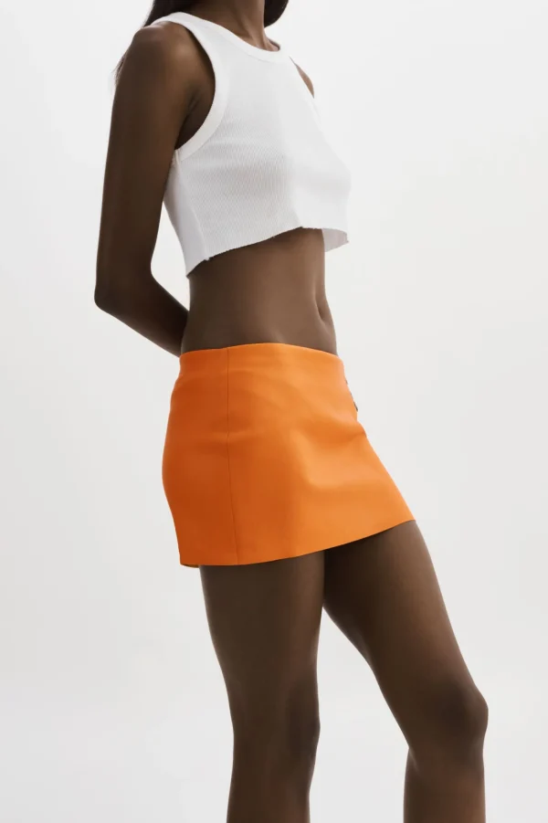 LAMARQUE Skirts | BRISSA | Leather Micro Mini Skirt Tangerine