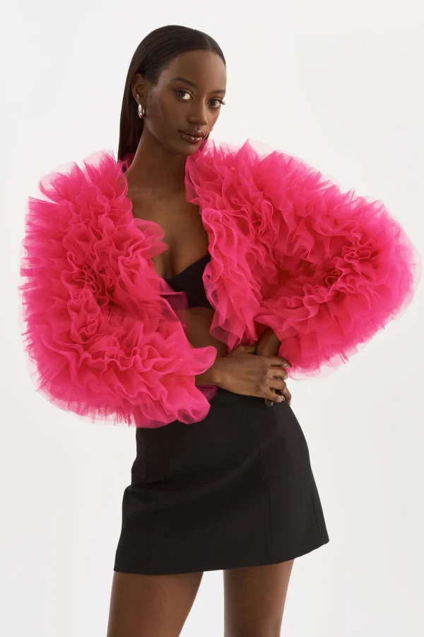LAMARQUE Coats&Jackets | BRITNY | Ruffle Tulle Jacket Lilac Rose