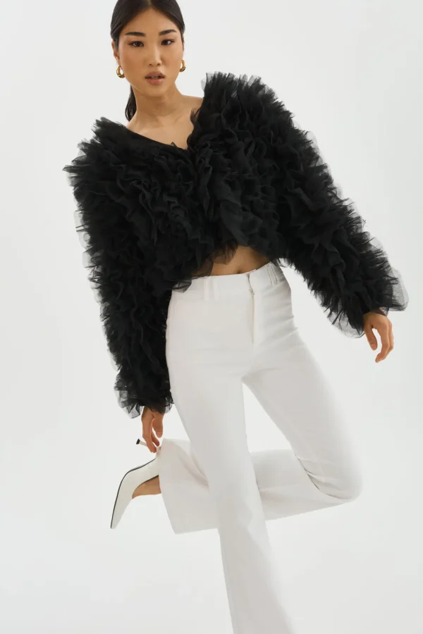LAMARQUE Coats&Jackets | BRITNY | Ruffle Tulle Jacket Black