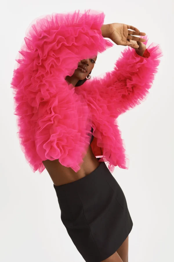 LAMARQUE Coats&Jackets | BRITNY | Ruffle Tulle Jacket Lilac Rose