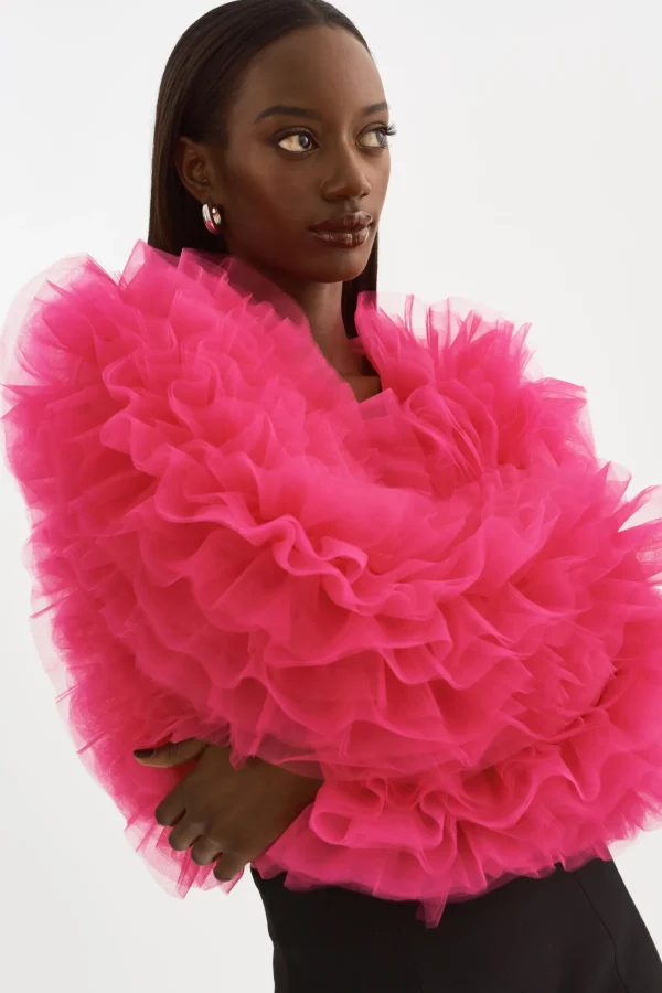 LAMARQUE Coats&Jackets | BRITNY | Ruffle Tulle Jacket Lilac Rose