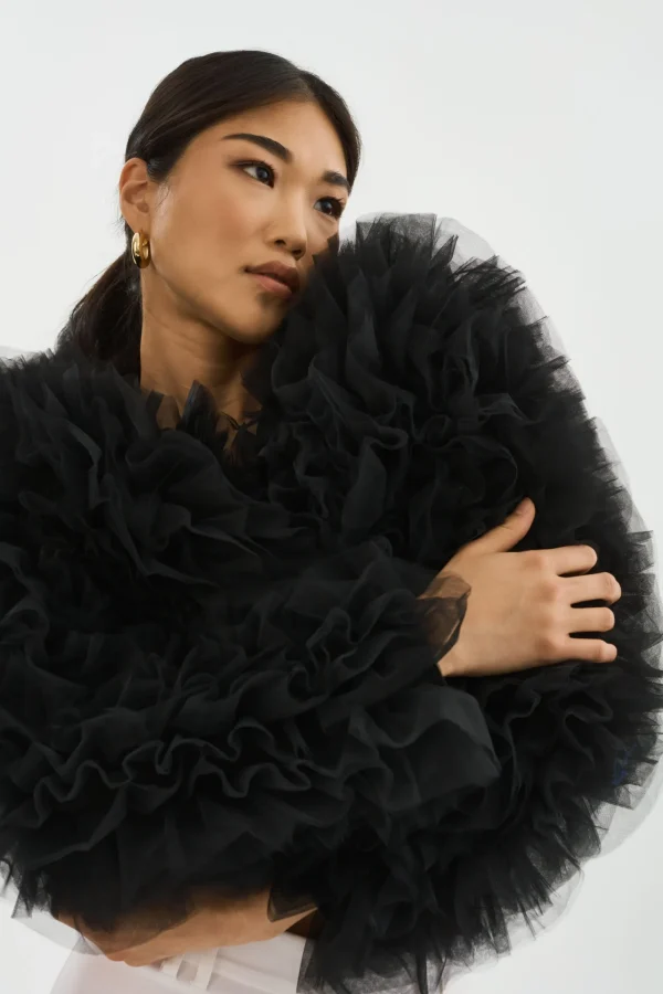 LAMARQUE Coats&Jackets | BRITNY | Ruffle Tulle Jacket Black
