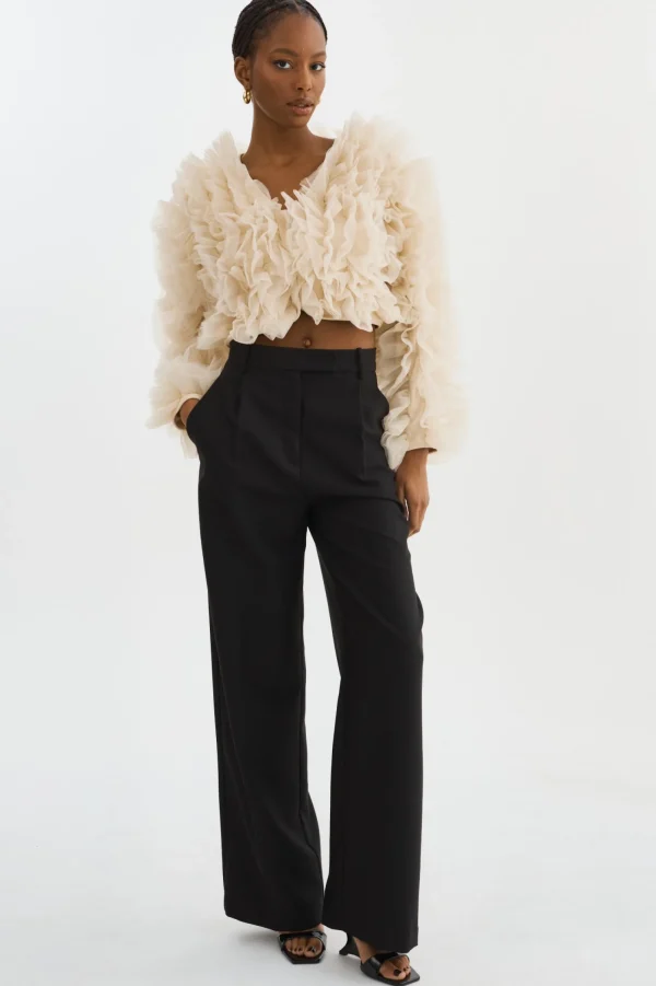 LAMARQUE Coats&Jackets | BRITNY | Ruffle Tulle Jacket Light Beige