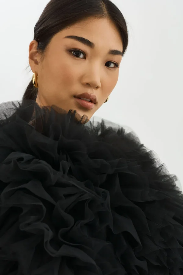 LAMARQUE Coats&Jackets | BRITNY | Ruffle Tulle Jacket Black