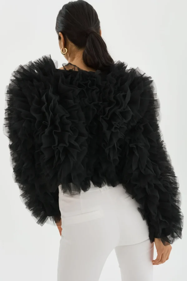 LAMARQUE Coats&Jackets | BRITNY | Ruffle Tulle Jacket Black