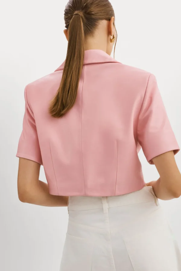 LAMARQUE Leather Jackets | CALATEA | Short Sleeve Blazer Orchid Pink