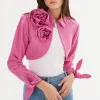LAMARQUE Leather Jackets | CALISTA | Appliqué Leather Bolero Super Pink