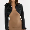 LAMARQUE Leather Jackets | CALISTA | Appliqué Leather Bolero Black