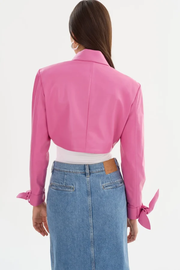 LAMARQUE Leather Jackets | CALISTA | Appliqué Leather Bolero Super Pink