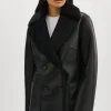 LAMARQUE Coats&Jackets | CAMILLE | Faux Shearling Reversible Coat Black