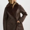 LAMARQUE Coats&Jackets | CAMILLE | Faux Shearling Reversible Coat MAHOGANY