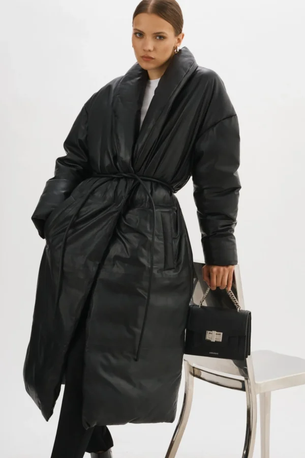 LAMARQUE Coats&Jackets | Leather Jackets | CATALINA | Oversized Leather Blanket Coat Black