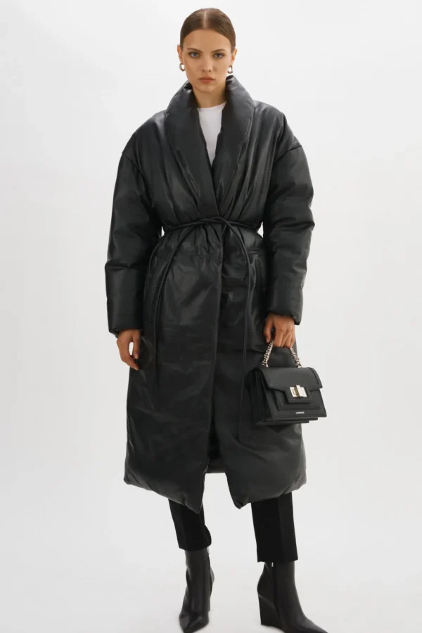 LAMARQUE Coats&Jackets | Leather Jackets | CATALINA | Oversized Leather Blanket Coat Black