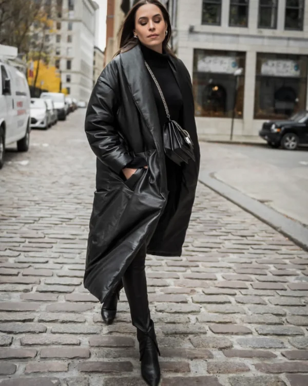LAMARQUE Coats&Jackets | Leather Jackets | CATALINA | Oversized Leather Blanket Coat Black