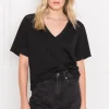 LAMARQUE Tops | CECILIA | Deep V-neck Tee Black