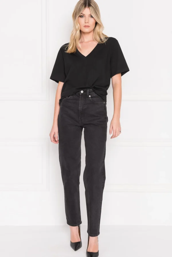LAMARQUE Tops | CECILIA | Deep V-neck Tee Black