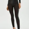 LAMARQUE Pants&Shorts | CELICIA | Faux Leather Mesh Leggings Black